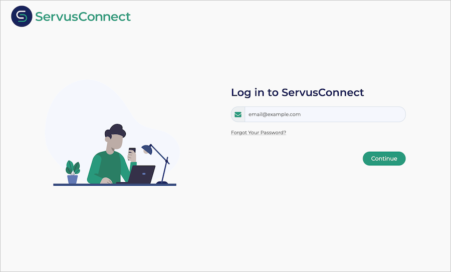 ServusConnect Log In Step 1
